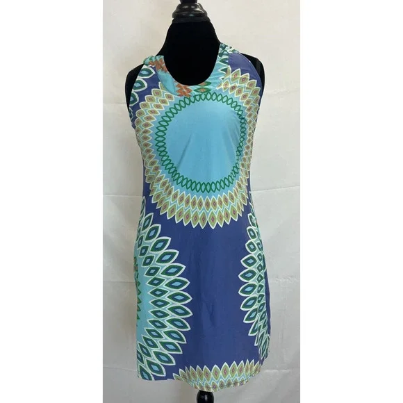 Aryeh Dresses Aryeh Anthropologie Blue Multicolor Geometic